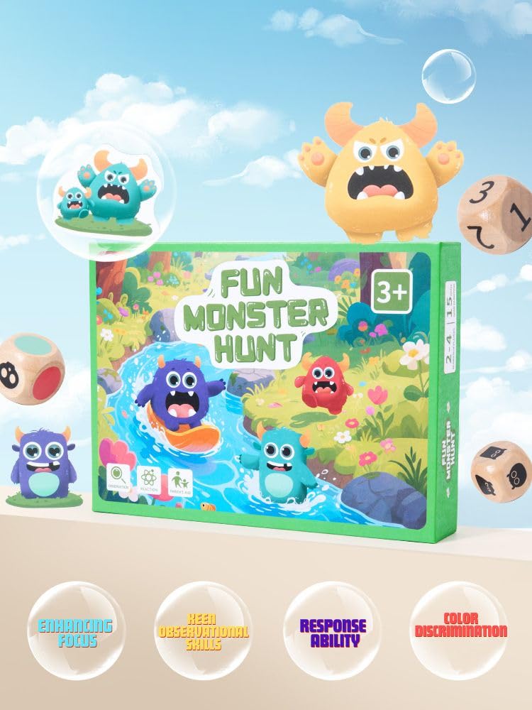 Amazon.com: EZKITS4KIDZ Fun Monster Hunt Board Game for Kids 3+